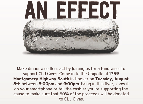 Chipotle Fundraiser to Benefit CLJ Gives