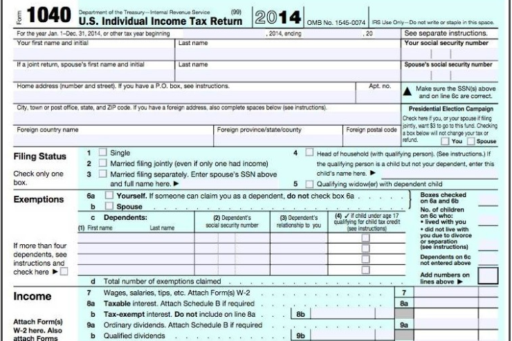 irs form 1040