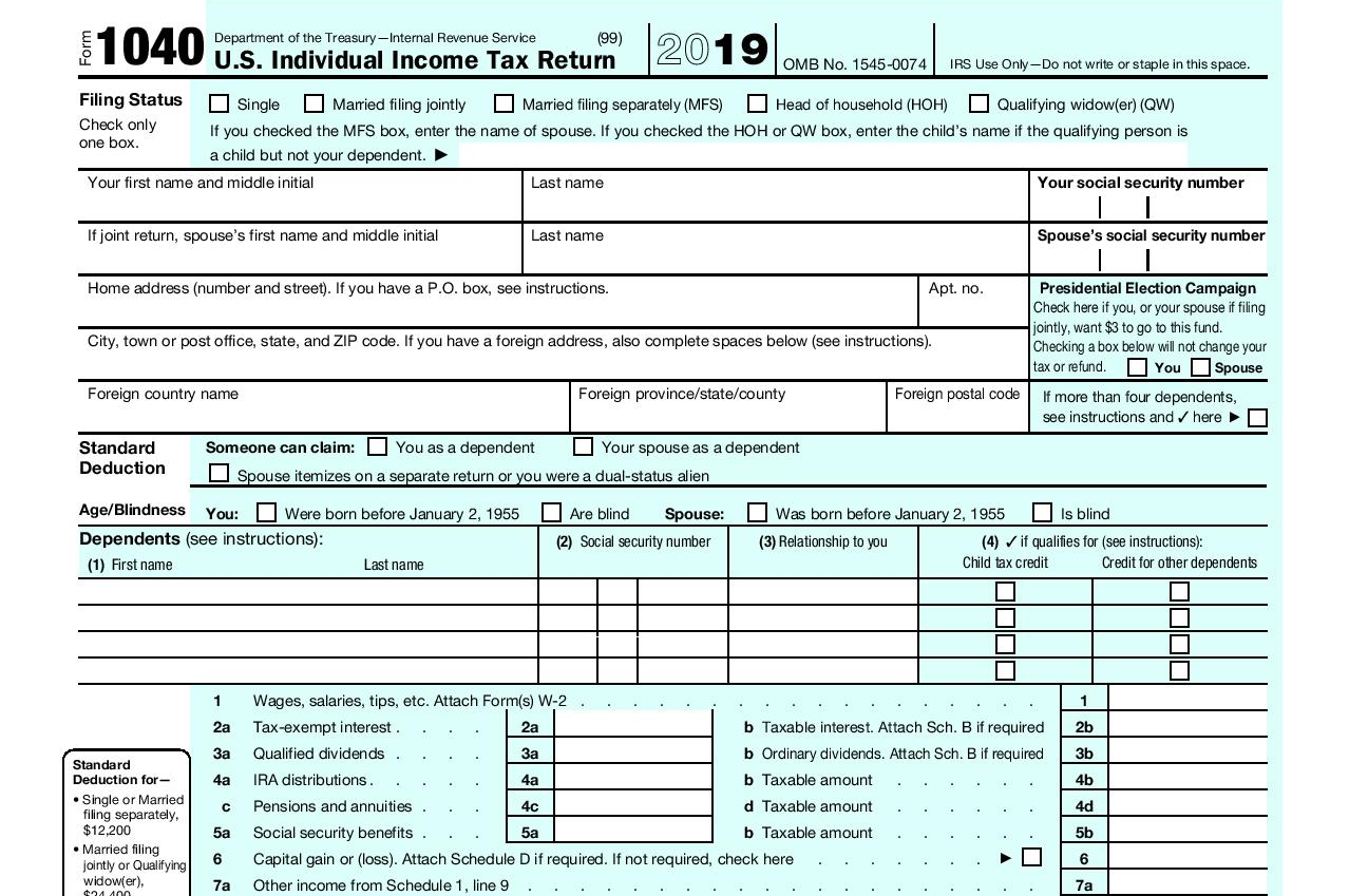 download 2019 form 1040