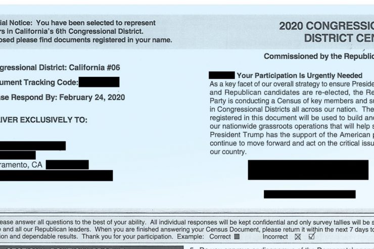 Republican Party Sending Mailer Labeled Census Ahead Of Official Forms