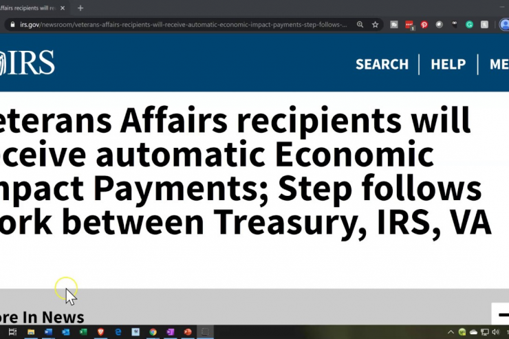 Veterans Affairs Recipients Will Receive Automatic Economic Impact Payments; Step Follows Work Between Treasury, IRS, VA